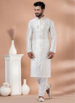 Banarasi Dhupion  Off White Traditional Wear Weaving Kurta Pajama